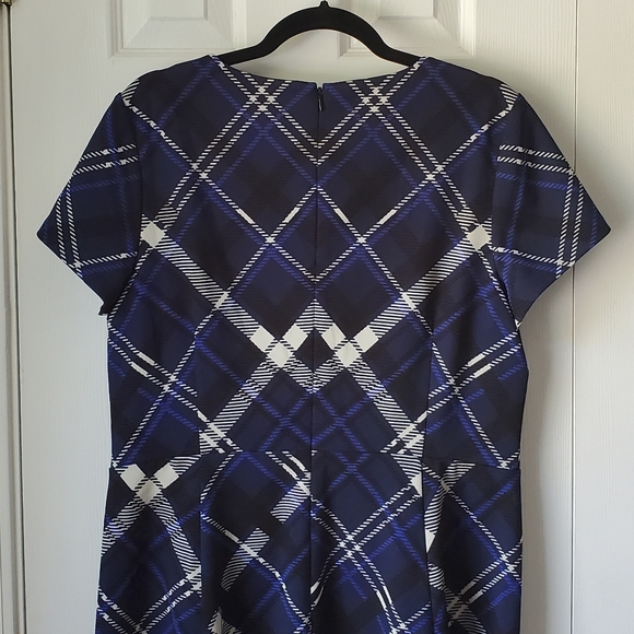 Vince Camuto Plaid Dress Blue Black - Picture 5 of 10